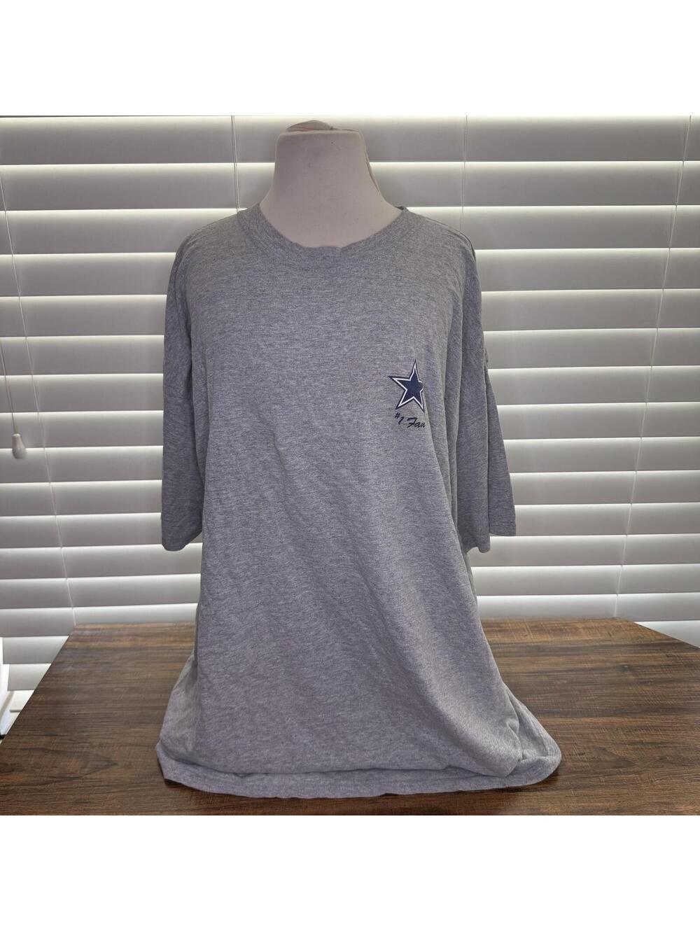 Gildan Gray #1 Fan Dallas Cowboys T-Shirt XXL
